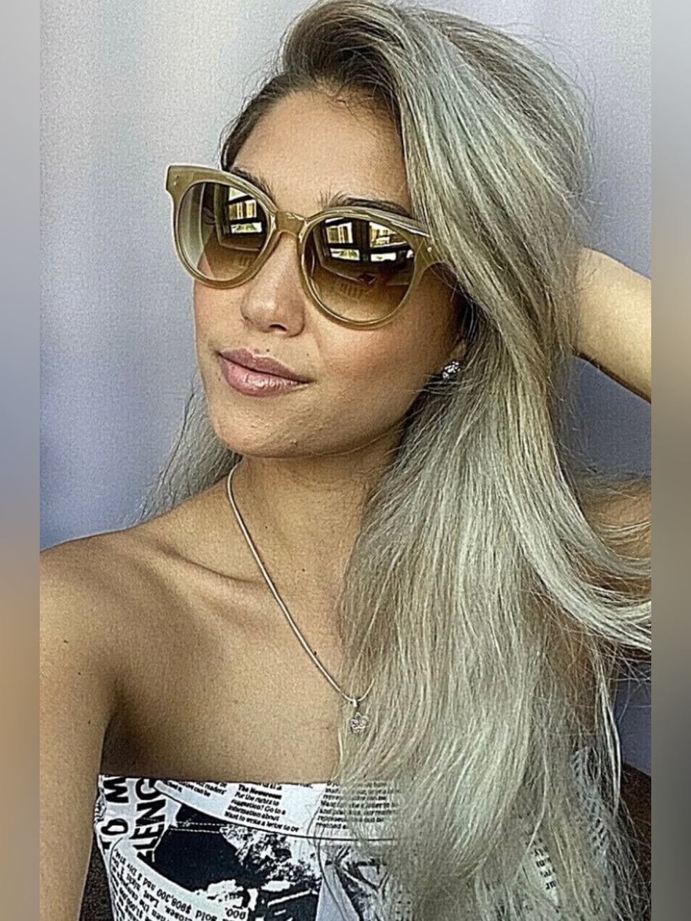 Dita SUNSPOT 22028-C-BRN-53 Sunglasses Light Brown Crystal - Cream 53mm